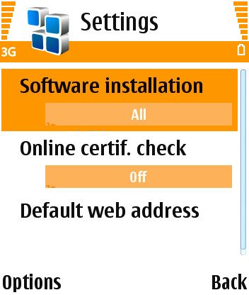 Security settings for apps